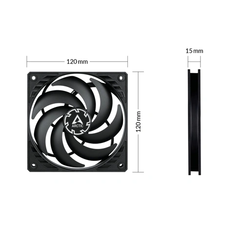 Arctic P12 Slim PWM PST Triple Pack 120mm Cabinet Fan